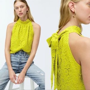 J Crew Tie-Neck Lace Career Blouse Top